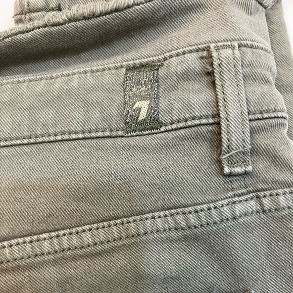 7 FOR ALL MANKIND High Waisted Skinny Jeans with waist strap - Green Size 29 - Picture 6 of 6